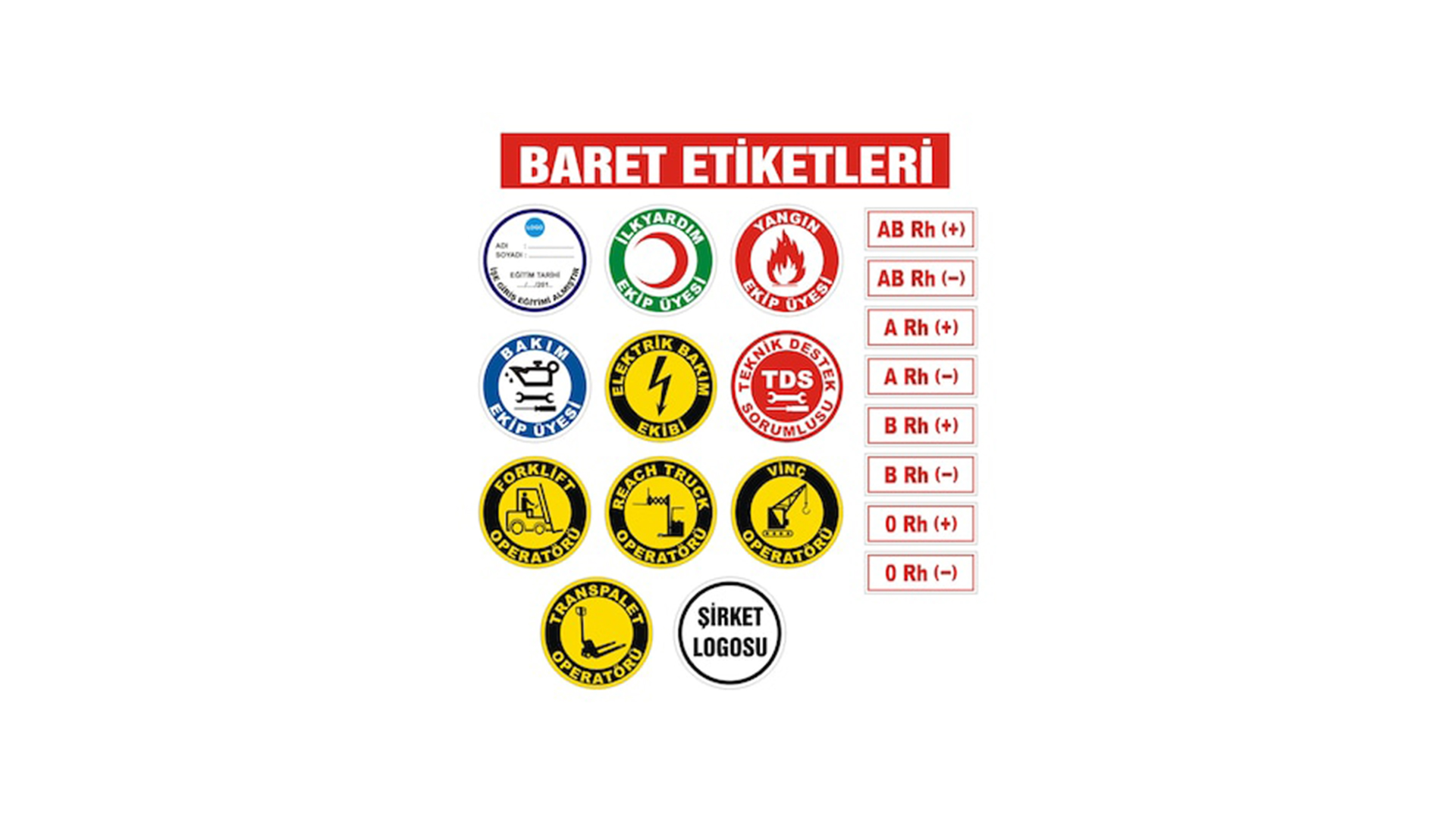 İzmir Baret Güvenlik Etiketleri